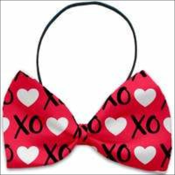 Red XOXO Dog Bow Tie